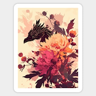 Dragon hiding in the flowers Sticker